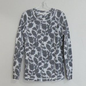 LOFT jacquard gray sweater